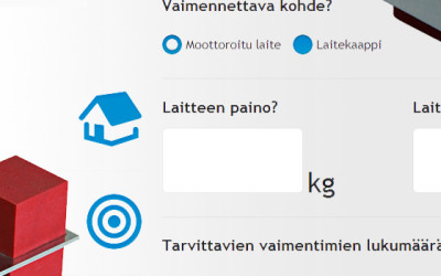LV-sarjan vaimentimien valintakone